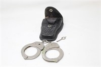 Vintage Handcuffs w/Key and Leather Case