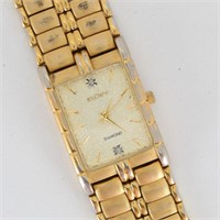 Elgin Diamond Gold Tone Wristwatch