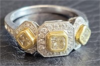 18K Gold & Diamond Ring Sz 8 - Appraisal $2050