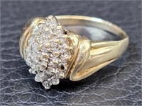 10K Gold Diamond Cluster Ring - Appraisal $550