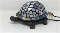 Cast Iron Slag Glass Turtle Lamp Tortoise
