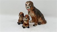 Vintage Japan Ceramic Dogs w Leash Puppies