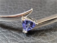 .925 Bracelet w/ Blue Triangular Cut Stone