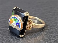 10K Gold Rainbow Girls Masonic Ring - Size 7
