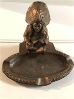 Bronze Indian Ashtray 5.5" W x 3" H