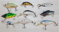 9 Fishing Lures - Red Zone, Mr. Champs, Mystic...