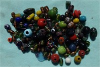 1 lb Hand Made Glass Beads Assorted Sizes