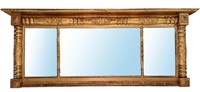 Antique Gold Leaf Mantle Mirror 66"W
