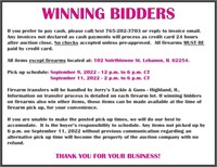 Winning Bidders - Please Read