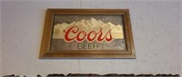 Coors beer framed beer mirror