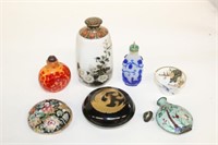 Chinese Snuff Bottle, Boxes & Bowl