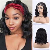 Black Wig With Attached  Headband
