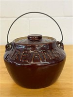 Stoneware Bean Pot Crock, Swing Handle