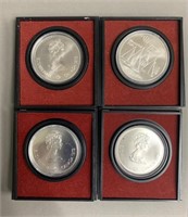 (4) 1976 Montreal Oympiade $5 Silver Coins