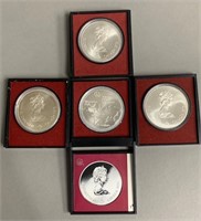 (5) 1976 Montreal Oympiade $10 Silver Coins