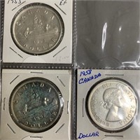 RCM Silver Dollar Coins 1949-1961