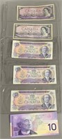 (6) $10 Bank of Canada Notes