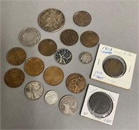 Many US and Canada Silver and Copper Coins