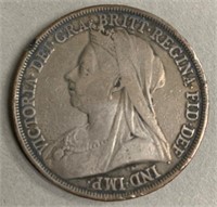 1893-LVI British Queen Victoria Veiled Head Silver