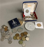 Lot of World Coins-Tokens and Medals as Found