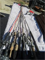 Lot of Fishing Poles, Some are Metal