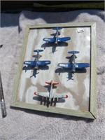 Metal Military Planes Display