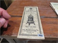1920 Cole Manufacturing Co. Catalog