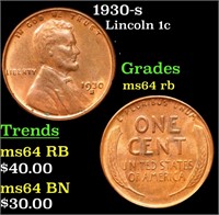 1930-s Lincoln Cent 1c Grades Choice Unc RB