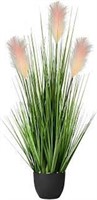 Faux Yellow Reed Floor Potted Plant