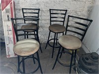 4 METAL BACKED CHAIRS