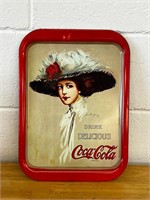 Coca-Cola soda serving tray 1909 Girl