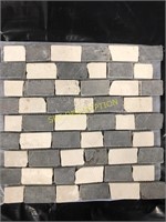 Marble Mosaic Tile-Stick White/Dark Grey
