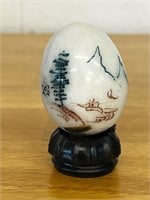 Alabaster Egg Carved