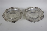 PAIR OF ORNATE STERLING SILVER FOOTED COMPOTES