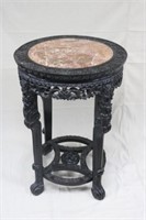 LATE 19TH CENTURY ROUND CARVED TEAK STAND
