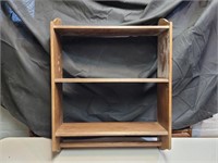 Display shelf with towel holder.  23x18x5½.