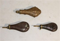 (3) Copper/Brass Muzzle Loader Flasks