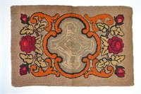 Floral Design Antique Hooked Rug