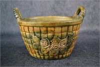 Weller Pottery Basket Flemish Rose Planter