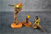 Carved Painted Bird Figures