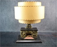 Fireplace Folk Art Lamp Retro