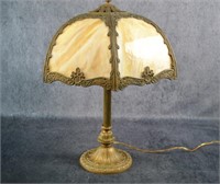 Antique Lamp w/ Slag Glass Shade