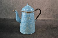 Blue Granite Ware Coffee Pot