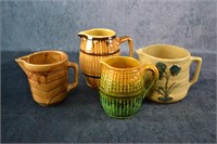 Vintage Pottery Pitchers - 4 Total