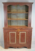 Early Two-Piece Painted Cupboard