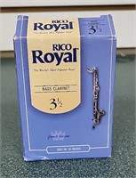 Five (5) Rico Royal Bass Clarinet Reeds