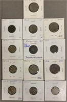 (13) Early World Coins-Silver