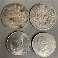 Counterfeit US 1851 Dollars and Churchill Dollars