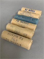 (6) Rolls 1963-67-68 RCM Nickels