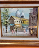 J - FRENCH OIL PAINTING STREET SCENE SIGNED (A168)